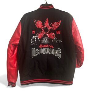 Stranger Things Hawkins Demogorgons Red Black Varsity Jacket BlackMilk Unisex S